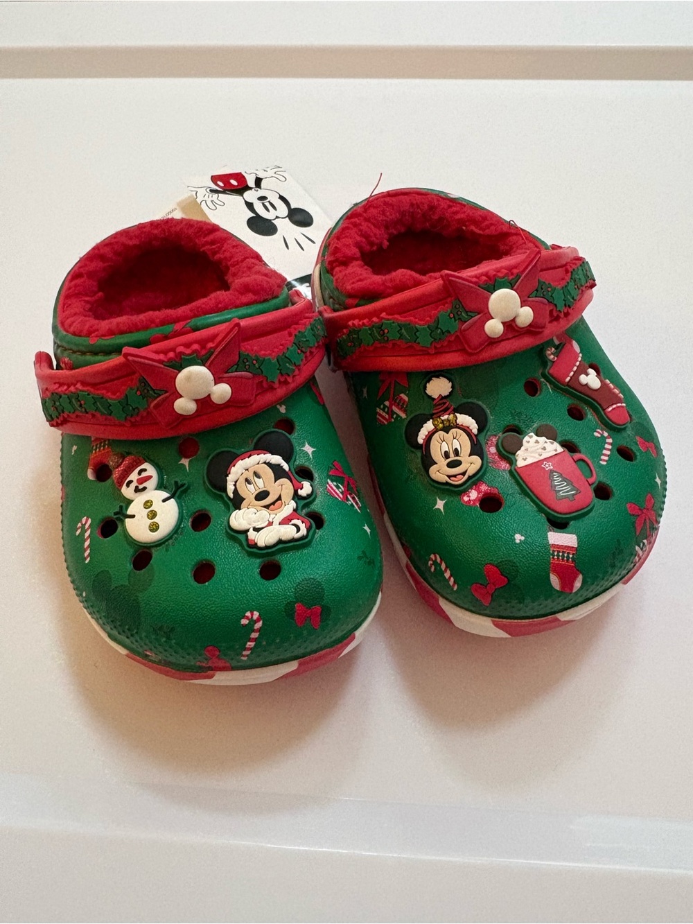 Disney Kids' Green & Red Christmas crocs